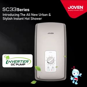 JOVEN 3.6kW Energy-Saving Inverter Water Heater Pemanas Air 热水器 with Low Noise Pump / Without Pump SC33M SC33IP - Dark Grey/White/Dark Silver