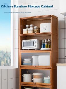 HUIJINGYUN | Kitchen Multipurpose Cabinet for Utensils and Microwave Floorstanding Multi-level