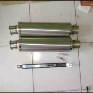 SLENCER KNALPOT RACING POLOS TANPA MREK BULAT CINCIN PANJANG 30CM DIAMETER 50MM