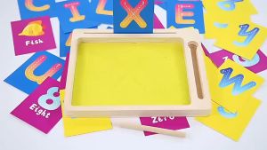 Wooden Sand Character Drawing Board Toys for Children's Early Education Learning Aids