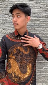BATIK PUTRA JAWA Motif Bimantara Kemeja Batik Pria Slimfit Premium Bahan Katun Lapis Furing
