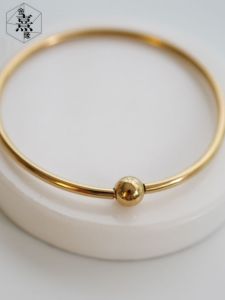 Titanium Steel Gold Plated Easiest for Match Aperture Bracelet Wearable Lucky Beads Yellow Gold Elegant Female Wristband Bracelet DIY Accessories Gold