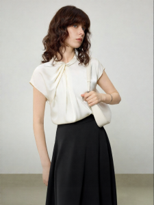YAKEJIA | Pearl Bubble Champagne Stylish Wrinkled Commuter Shirt for Summer