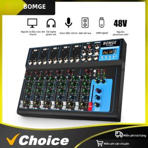 BOMGE | BOMGE F7 Bộ Trộn Âm Thanh Bluetooth USB DJ Bộ Trộn Âm Thanh Với MP3 Jack 48V Nguồn Điện Cho Máy Tính Sử Dụng Phòng Thu Âm