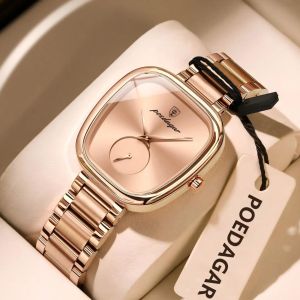 POEDAGAR Top Fashion Woman Wristwatch Waterproof Stainless Steel Quartz Ladies Watch Luxury Elegant Womens Watches Female Reloj
