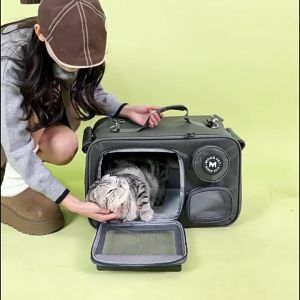 Foldable Cat Carrier Backpack - Hands-Free Shoulder/Holdable Design with Pet Travel Bag for Cats 8kg Summer Breathable Pet Carrier