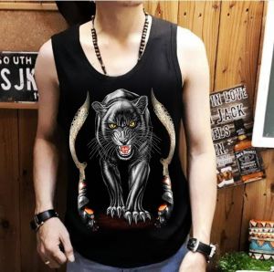 ShopAoi - Singlet Macan Hitam / Kaos tanpa lengan / Kaos Dalam / Singlet Pria / Lekbong