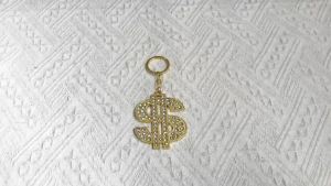 Bandai | Big Rotatable US Dollar Money Sign Pendant Keychain Men Rapper Hip Hop Punk Keyrings Gifts