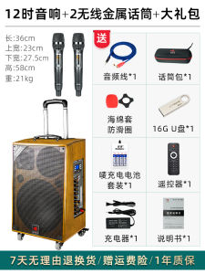 High Power Outdoor Portable Singing Sound System with Microphone Large Bass Stereo Waterproof Dustproof Card USB Remote Control