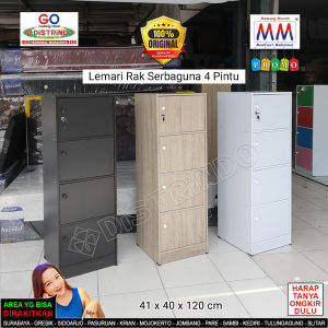 Distrindo - Lemari Rak Serbaguna RSG 4 Pintu + Kunci Memang Murah tapi Manfaat Maksimal