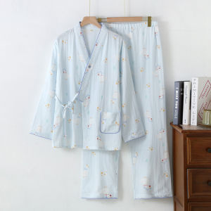 Pure Cotton Gauze Sleepwear Thin Summer And Spring Style Maternity Nursing Home Clothes Postpartum Feeding Robe for Pregnant Women