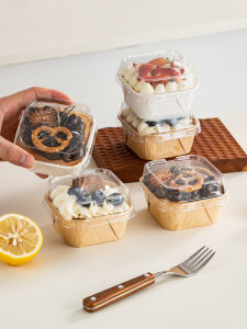 ถ้วยอบแบบใช้แล้วทิ้งพร้อมฝา กล่องบรรจุภัณฑ์ขนมปัง ชามอบพิเศษสำหรับเตาอบ Zber ขนาดปกติ อุปกรณ์ทำขนมปัง DIY