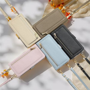 Zipper Coin Card Holder Multi-Purpose Case for Apple 17 Phone Case iPhone Air Luxury Leather Flip Wallet Style iPhone 17 Pro Max Crossbody Lanyard Leather iPhone 12 11 Makeup Mirror