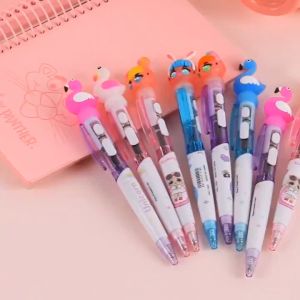 Bút Bi Mực Xanh Có Đèn Dễ Thương Ngòi 0.5 mm Dùng Cho Học Tập Và Văn Phòng