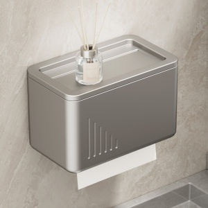 Hộp Đựng Khăn Giấy Treo Tường Phòng Tắm Kiểu Dáng Châu Âu Màu Trơn Không Cần Khoan Hộp Đựng Giấy Vệ Sinh Dùng Treo Tường