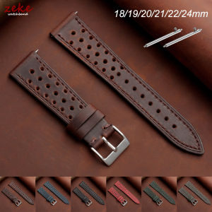 Vintage Racing Leather Watch Strap for Omega 18mm 19mm 20mm 21mm 22mm 24mm Quick Release Strap Brown Breathable Porous Watchband