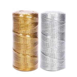 100M Gold Silver Macrame Cord Rope String Twine Ribbon Bows Crafts DIY Gift Wrap Sewing Twisted Thread Home Textile Decor 1.5mm