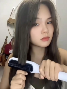 Professional Hair Straightener Brush Ceramic Electric Straightening Beard Brush Fast Heating Curler Flat Iron Comb Styler Tools
