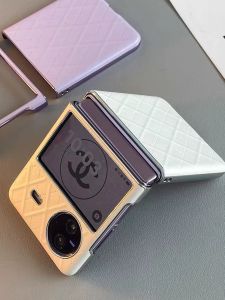 New Flip Style Protective Phone Case for ViVoXFlip Pocket2 Womens Lightweight Luxury P50 Pocket S High-End Creative Elegant Diamond Pattern Leather Cover