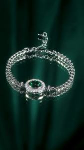 APIR Moissanite & Oval Green Chalcedony Bracelet 18K Gold Plated Cuban Chain Bracelets for Women Luxurious Birthday Jewelry Gift