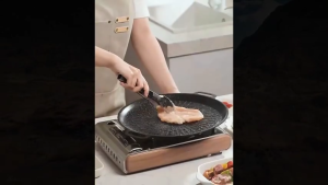 KWE [ Termurah !!! ] Panci wajan pemanggang Korea 34cm Anti Lengket BBQ Grill Pan Alat Panggang Bisa untuk kompor portable / kompor induksi / kompor gas / kompor keramik listrik