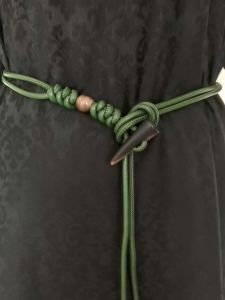 Elegant Green Leather Belt Womens Double Knot Waist Cord National Style Dark Blue Fashion Accessory for All Ages