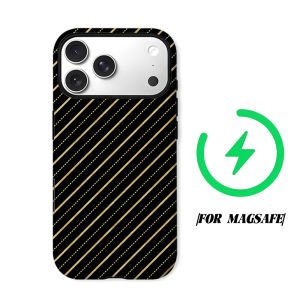 BILIBILI | Gold Stripe Phone Case for iPhone 18 17 16 15 14 13 12 11 Air Pro Max Plus Double-layer Cover