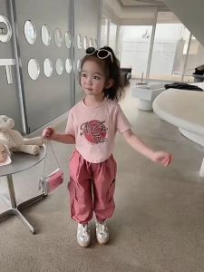 ชุดเด็กผู้หญิง Beryl 🌸 ชุดเซ็ทเด็ก 🎀 เสื้อยืดแขนสั้นกางเกงขายาว 👕 แฟชั่นเด็กสาว 👗 ฤดูร้อนรุ่นใหม่ 💕 สไตล์เกาหลี 💖 อินเทรนด์, 2ชิ 🔥