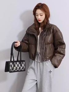 áo khoác phao nữ dáng ngắn croptop 2023 dáng dài hàn quốc tay dài bigsize béo có mũ Áo Khoác Bông Lông Vũ Cổ Đứng Phiên Bản Ngắn Mới Trang Phục Nữ Áo Khoác Bông Rộng Rãi Dáng Nhỏ Thời Trang Phong Cách Phương Tây Hàn Quốc Mùa Đông