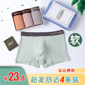 Teenage Boys Modal Underwear Breathable Ice Silk Boxer Shorts Antibacterial Quick Dry Comfortable Innerwear for Students