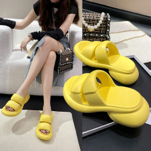 รองเท้าแตะส้นหนาสำหรับผู้หญิงในช่วงฤดูร้อนปี 2024 รองเท้าแตะแบบสวมสบายสำหรับใส่กลางแจ้ง รองเท้าแตะ EVA สวมใส่สบาย