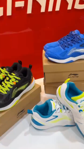 Sepatu Badminton Lining Aero Speed Black Lime Orange