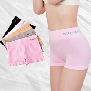 3/1pcs Cotton panty Munafie Women seamless boxer panties underwear ladies Mid Waist Elastic Comfortable Boxer