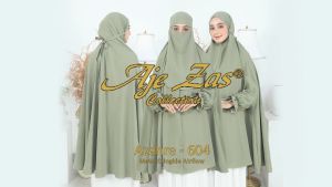 Hijab Syari Jumbo Non Pet Berlengan Kode AZAHRE Bahan Kringkel Airflow Premium By Ory AjeZas