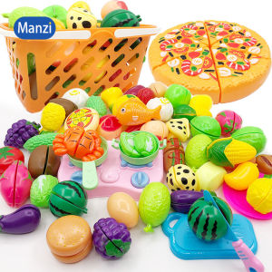Cut Fruit Toy Plastic Food Toys Cut Fruits Vegetables Simulation For Children Kitchen Classic Educational