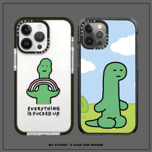 Green Dinosaur Silicone Phone Case for 16ProMax Cute Cartoon Full Cover Eco-friendly Frosted TPU Shockproof Soft Shell Protection