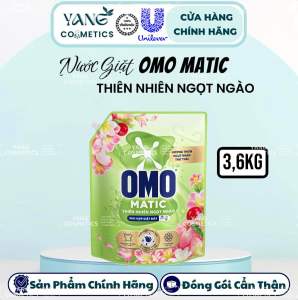 Nước Giặt Omo Matic 36KG Hương Thiên Nhiên Ngọt Ngào Comfort MỚI Cho Cửa Trước và Cửa Sau
