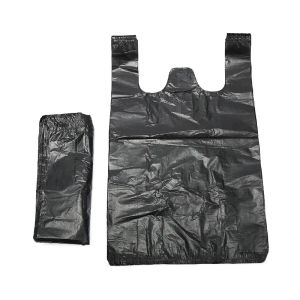100 Chiếc Áo Vest Màu Đen Túi Nhựa Có Tay Cầm Dày Nhà Bếp & Phòng Khách Thùng Rác Dùng Một Lần Hộ Gia Đình Sạch Sẽ