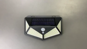 Solar Power 100LED 3 Modes Human Body Induction Wall Courtyard Solar Light 1800mah Capacity LED Lighting