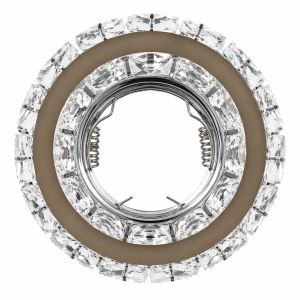 1/6PCS Crystal Round LED Downlight GU10 MR16 Ceiling Spotlight Ceiling Lamp Frames Spot Light Holder Cutout 50mm Ceiling Lights