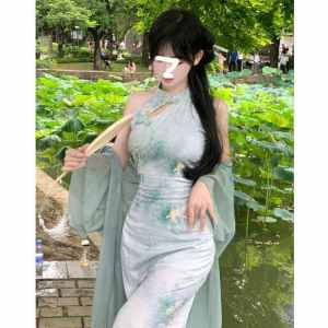 เสื้อคาร์ดิแกนแขนยาวบางหลวมๆ สำหรับผู้หญิงในช่วงฤดูร้อน สไตล์จีนใหม่ เสื้อคลุมกันแดดแบบลำลอง สไตล์หวานๆ เสื้อคลุมกันหนาว