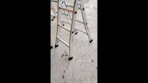 3+3 STEP Aluminium Purpose Folding Step Ladder Dual Function Double-Sided Folding Step Ladder with Safety Lock Cables