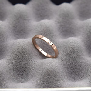 HANXIUNI | 18K Gold & Diamond Titanium Rose Gold Womens Simple Non-fading Single Ring