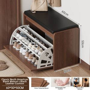Entryway Shoe Storage Bench Seat Cushioned