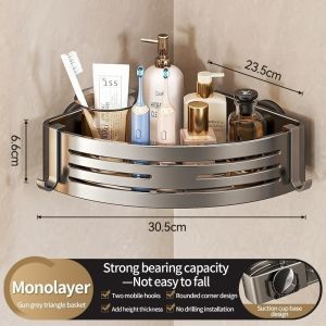 No Need To Drill Suction Cup Bathroom Shelf Shelves Shampoo Makeup Storage Holder Kitchen Organizer Rack Wall Mounted Shelf