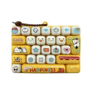 NEW26Grid Keycap Clicker Anti Stress Fidget Keyboard Keychain Decompression Button Cartoon Hand Relax Party Favor Gift 26구 키캡 키링