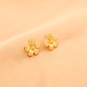 Retro Simple Elegance Gold Flower Ear Cuff Fashion Daily Commute Ear Jewelry Mosquito Coil Tray No Piercing Required