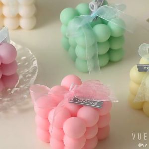 Cube Scented Candle Aesthetic Nordic Style Bubble Scented Candle Scented Soy Candle Home fragrance Smokeless candle Baptismal candle wedding candle
