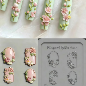 other | Artistic Nail Art Mold 3D Relief Flower Ring Sculpture Transparent Silicone Tool Essential for Nail Artists Nail Accents