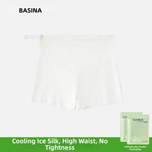 Baisina | Pregnancy Safe Shorts Ice Silk Seamless High-Waist Belly Support